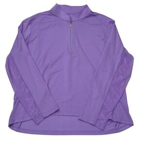 IBKÜL Quarter Zip Pullover Sz XXL Purple Mesh Sleeve Tennis Pickleball UPF Top